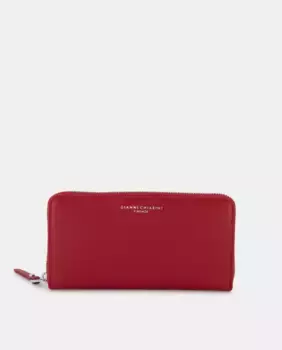 Большой кошелек из красной тисненой кожи на молнии Gianni Chiarini