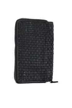 Большой кошелек из плетеной кожи с молнией по периметру 'Infinite Grace' Ashwood Leather, черный
