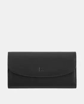 Большой кошелек из телячьей кожи наппа черного цвета с пуговицей Dudu, черный