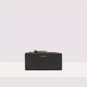 Большой кошелек из зерненой кожи Coccinelle SOFTY, черный
