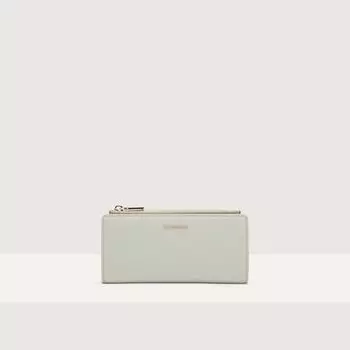 Большой кошелек из зерненой кожи Coccinelle METALLIC SOFT, зеленый