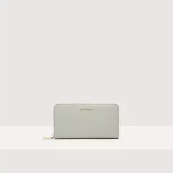 Большой кошелек из зернистой кожи на молнии Coccinelle METALLIC SOFT, зеленый