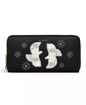 Большой кошелек на молнии с двумя черепахами Radley London, черный