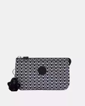 Большой кошелек на молнии с принтом Kipling, черный