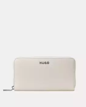 Большой кошелек с двумя отделениями внутри и застежкой-молнией Hugo, цвет Natural