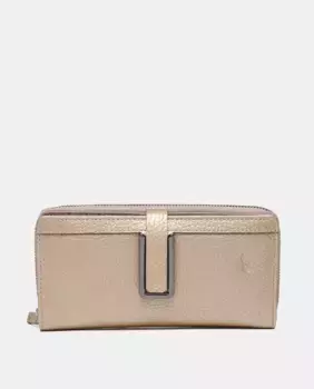 Большой кошелек с фурнитурой из металлической кожи Abbacino, золотой