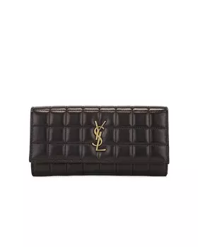 Большой кошелек с клапаном Saint Laurent, цвет Nero