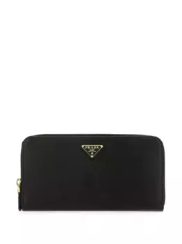Большой кошелек с круговой молнией Prada, черный