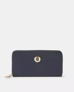 Большой кошелек темно-синего цвета на молнии Tommy Hilfiger, темно-синий