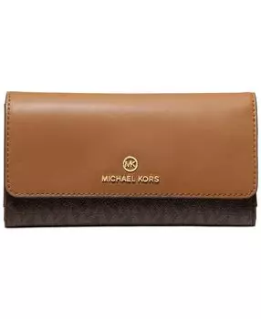 Большой кошелек тройного сложения с логотипом Jet Set Michael Kors