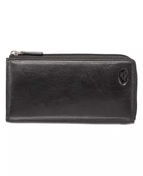 Большой кошелек тройного сложения с защитой RFID Equestrian-2 Collection Mancini, черный