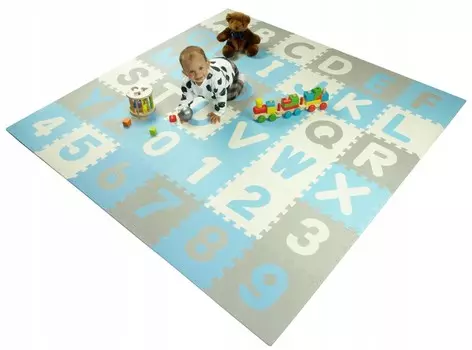 БОЛЬШОЙ КОВРИК-ПАЗЗЛ 36EL EVA 180x180 АЛФАВИТ iKido
