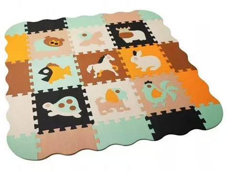 Большой коврик-пазл 2в1 3D 114x114 животные DMR