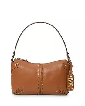 Большой кожаный клатч Astor Michael Kors, цвет Brown