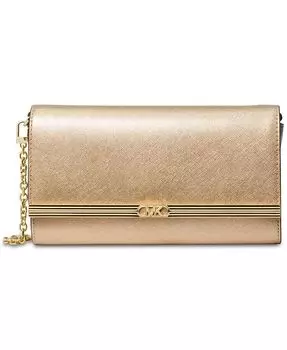 Большой кожаный клатч East West Michael Kors, золото