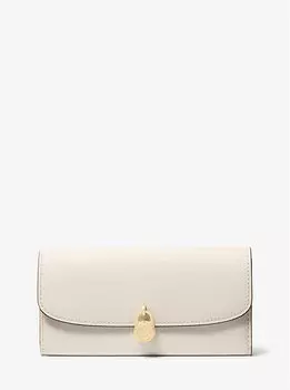 Большой кожаный континентальный кошелек Hamilton Michael Kors, бежевый
