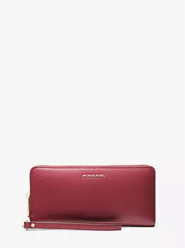 Большой кожаный континентальный кошелек Jet Set Travel Michael Kors, красный