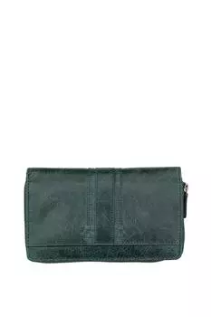 Большой кожаный кошелек двойного сложения Arizona PRIMEHIDE, зеленый