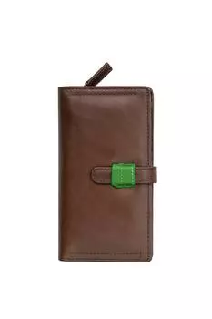 Большой кожаный кошелек двойного сложения Orchard PRIMEHIDE, коричневый