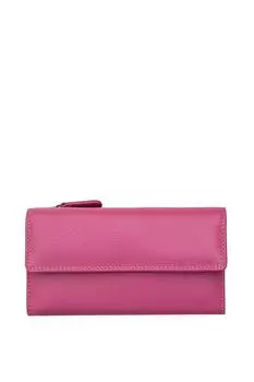 Большой кожаный кошелек двойного сложения 'Verona' PRIMEHIDE, розовый
