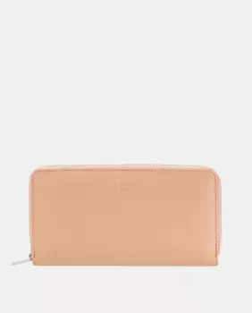 Большой кожаный кошелек на молнии Dudu, розовый