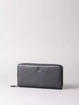 Большой кожаный кошелек на молнии Lakeland Leather, черный