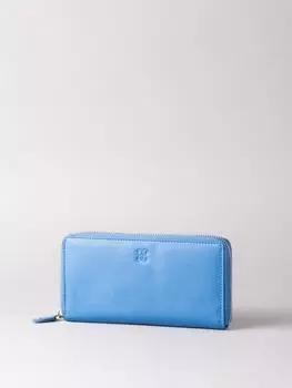 Большой кожаный кошелек на молнии Lakeland Leather, синий