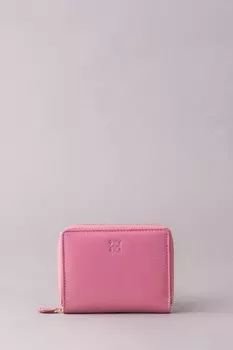 Большой кожаный кошелек на молнии Lakeland Leather, розовый
