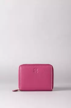 Большой кожаный кошелек на молнии Lakeland Leather, розовый