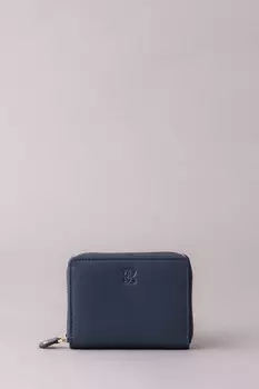 Большой кожаный кошелек на молнии Lakeland Leather, синий