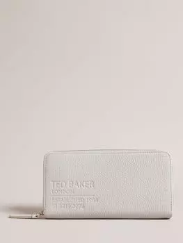 Большой кожаный кошелек на молнии Ted Baker Dalea, светло-серый