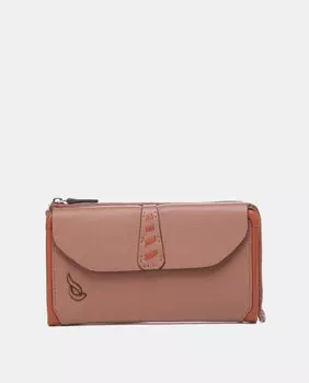 Большой кожаный кошелек оранжевого цвета с клапаном Abbacino, оранжевый