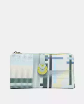 Большой кожаный кошелек с геометрическим принтом Abbacino, зеленый