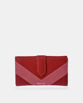 Большой кожаный кошелек с клапаном Daviletto, красный