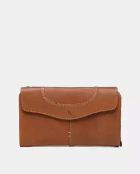 Большой кожаный кошелек с внутренним отделением для карт Abbacino, коричневый