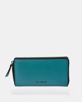 Большой кожаный кошелек зеленого цвета на молнии Guy Laroche, зеленый