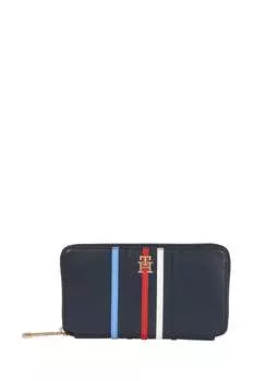 Большой культовый кошелек Tommy на молнии Tommy Hilfiger, синий