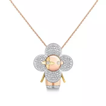 Большой кулон Vivienne, 3 золота и бриллианты Louis Vuitton, золотой