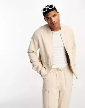 Большой льняной бомбер ASOS