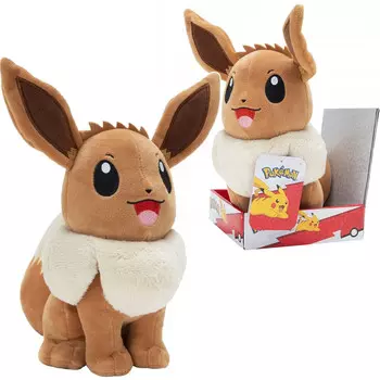 Большой Маскот Pokemon Eevee 25 См, Оригинальная Плюшевая Игрушка Jazwares В Коробке