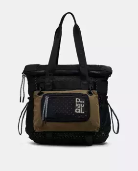 Большой многопозиционный нейлоновый рюкзак Desigual, черный
