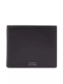 Большой мужской кошелек Tommy Hilfiger Th Prem Leather Flap & Coin AM0AM12189, черный