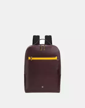 Большой мужской кожаный рюкзак для переноски ПК 13 на двойной молнии Dudu, бордовый