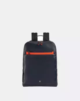 Большой мужской кожаный рюкзак для переноски ПК 13 на двойной молнии Dudu, темно-синий