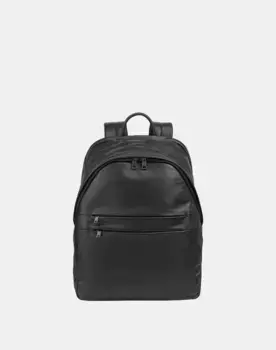 Большой мужской кожаный рюкзак на молнии Dudu, черный