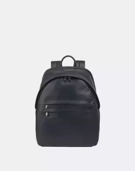 Большой мужской кожаный рюкзак на молнии Dudu, тёмно-синий