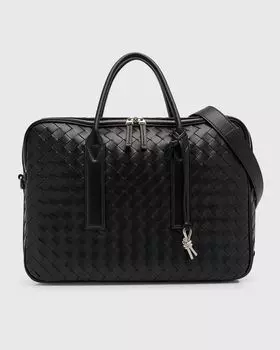 Большой мужской портфель Getaway Intrecciato Bottega Veneta, цвет Nero-Nero