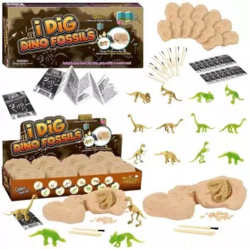 Большой набор из 12 окаменелостей динозавров, найденных в шахтах. Фигурки динозавров. PRONICE GROUP