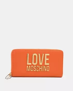 Большой оранжевый кошелек с деталями Love Moschino Love Moschino, оранжевый