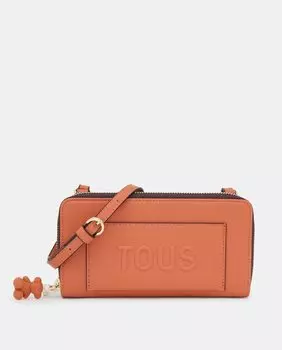Большой оранжевый кошелек с отделением для мобильного телефона и застежкой-молнией Tous, оранжевый